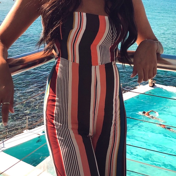 Multi-color stripe jumpsuit - Picture 6 of 6